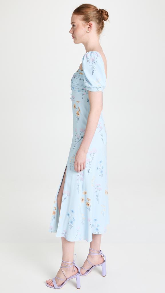 商品Self Portrait|Self Portrait 蓝色花卉中长连衣裙,价格¥1263,第6张图片详细描述
