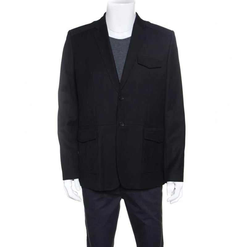商品[二手商品] Balenciaga|Balenciaga Black Wool Two Button Blazer XL,价格¥1787,第1张图片