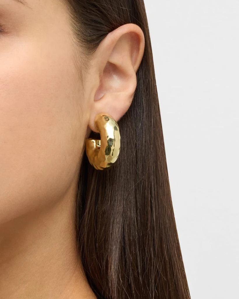 商品Ippolita|18K E.F. Classico Small Hammered Thick Hoop Earrings,价格¥19481,第2张图片详细描述