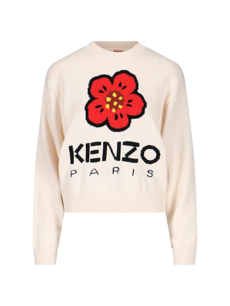 商品Kenzo|Kenzo Boke Flower Logo Intarsia Crewneck Jumper,价格¥2357,第1张图片