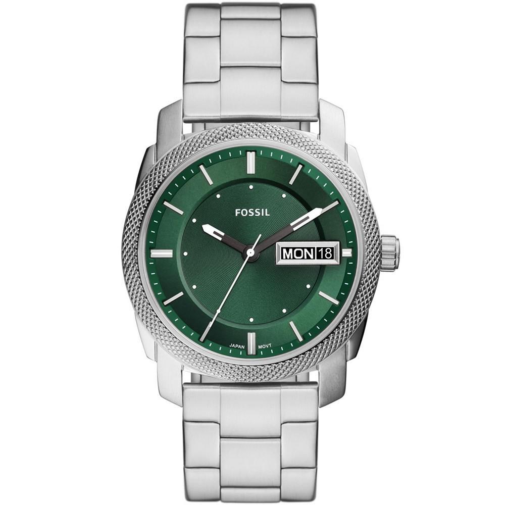 商品Fossil|Men's Machine Silver-Tone Stainless Steel Bracelet Watch 42mm,价格¥1163,第1张图片