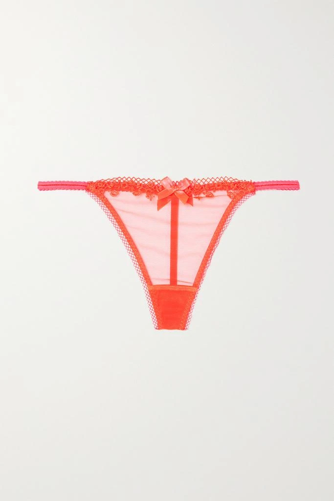 商品L'Agent by Agent Provocateur|Florina 蝴蝶结刺绣绢网丁字裤,价格¥277,第1张图片