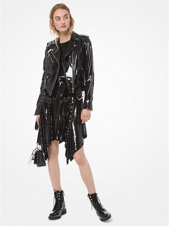 商品Michael Kors|Patent Leather Moto Jacket,价格¥2213,第1张图片