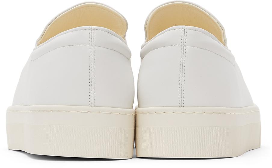 White Leather Dean Slip-On Sneakers商品第4张图片规格展示