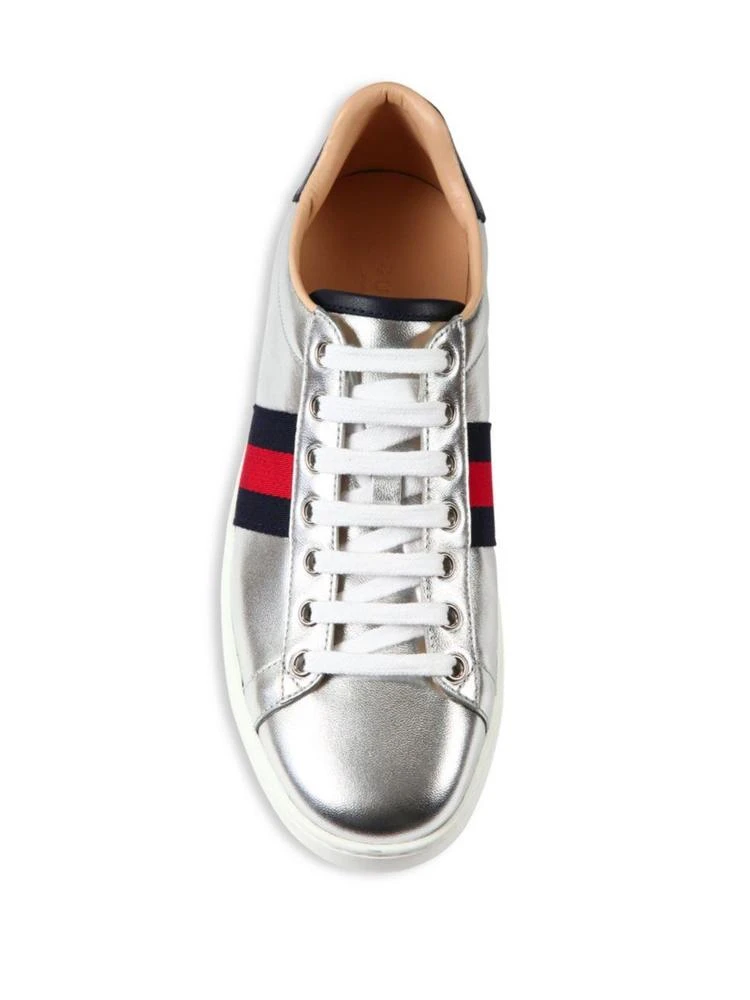 商品Gucci|New Ace Metallic Leather Low-Top Sneakers,价格¥4648,第4张图片详细描述