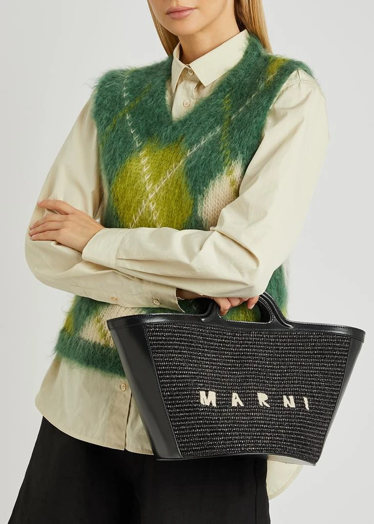 商品Marni|Tropicalia small leather and raffia basket bag,价格¥7690,第5张图片详细描述