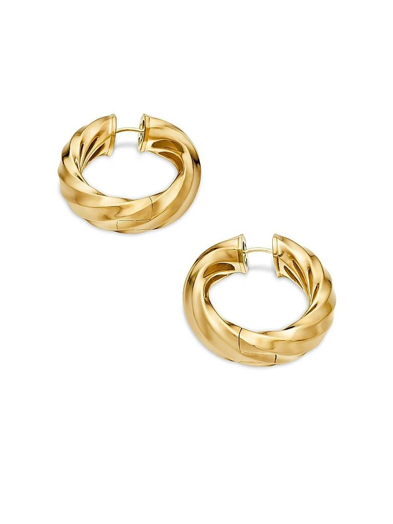 商品David Yurman|Cable Edge Hoop Earrings in 18K Yellow Gold, 28.9MM,价格¥43641,第4张图片详细描述
