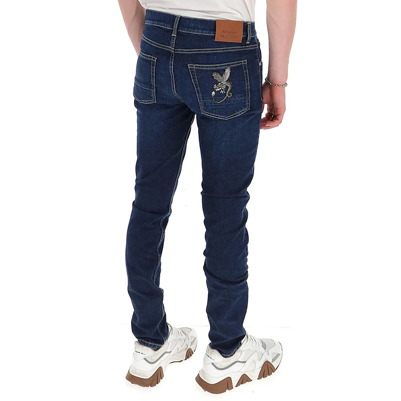 ALEXANDER MCQUEEN 亚历山大·麦昆 男士蓝色棉质牛仔裤 610148-QOY21-4001 商品