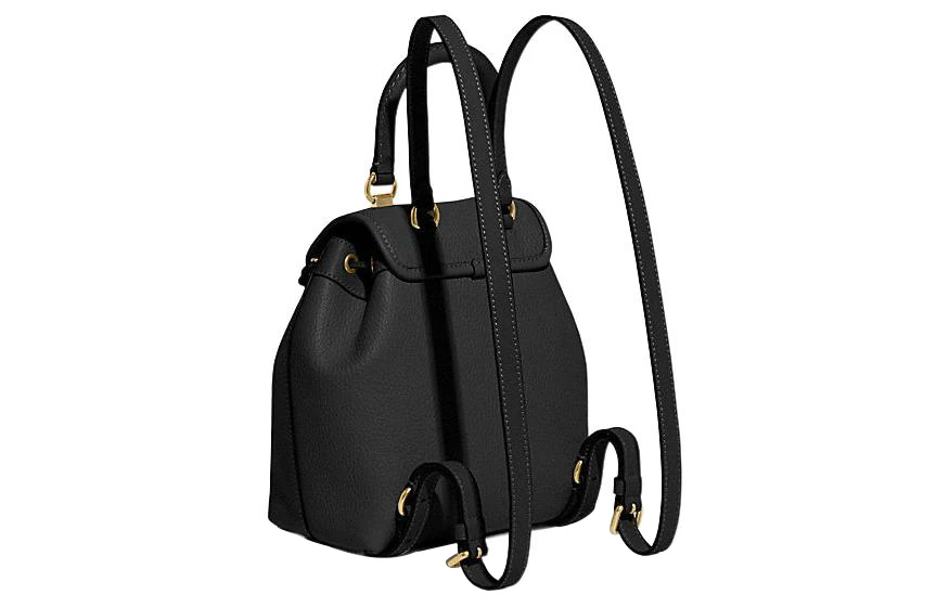 商品[国内直发] Coach|蔻驰 23 拉绳搭扣开合 牛皮革 背包双肩包 中号 女款 黑色,价格¥2602,第3张图片详细描述
