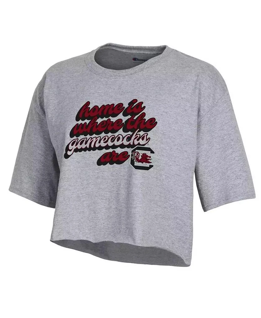 商品CHAMPION|Women's Gray South Carolina Gamecocks Boyfriend Cropped T-shirt,价格¥232,第2张图片详细描述