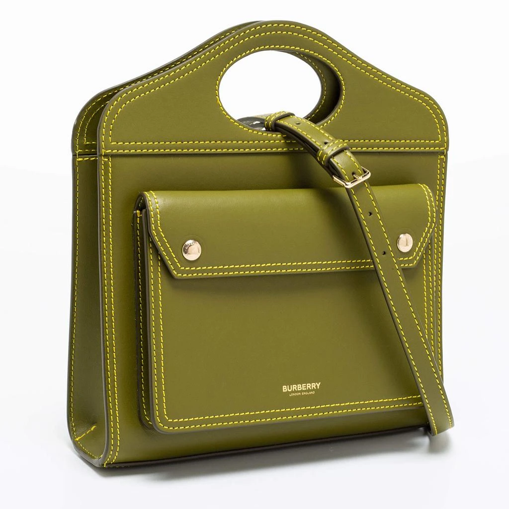 商品Burberry|Burberry Green Leather Mini Pocket Bag,价格¥6620,第3张图片详细描述
