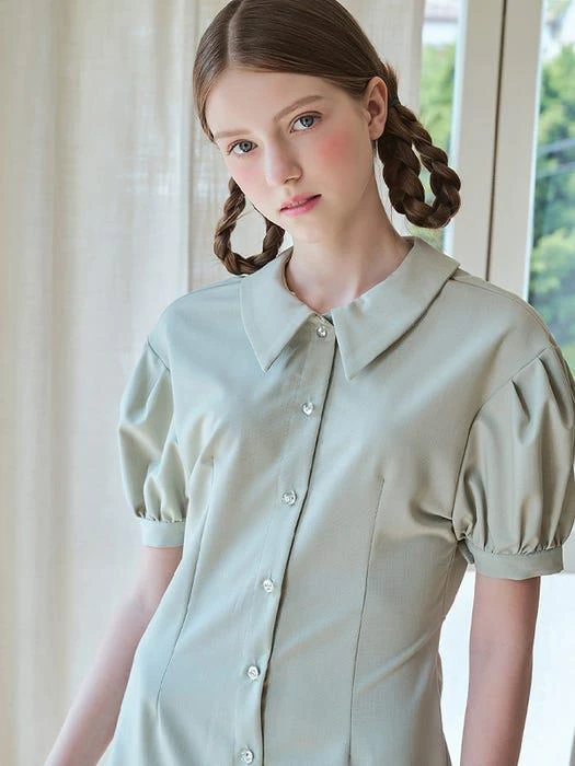 商品LETTER FROM MOON|Avan-Puff Water Drop Summer Dress ( Light Green )96121MC0002DG000,价格¥665,第2张图片详细描述