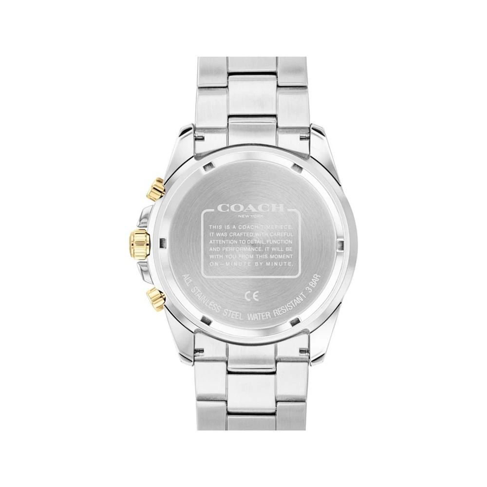 商品Coach|Men's Kent Two-Tone Stainless Steel Bracelet Watch 44mm,价格¥1824,第3张图片详细描述