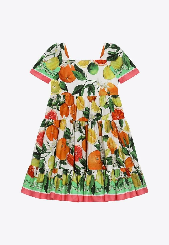 商品Dolce & Gabbana|Girls Lemon and Cherry Print Dress,价格¥5851,第1张图片