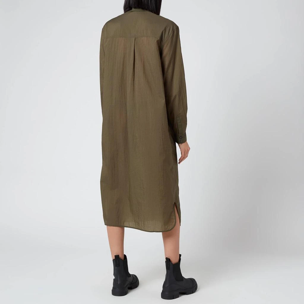 商品Ganni|Ganni Women's Light Ripstop Shirt Dress - Kalamata,价格¥194,第2张图片详细描述