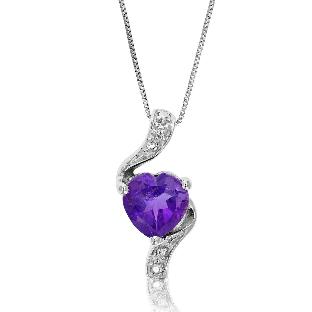 商品Vir Jewels|0.70 cttw Purple Amethyst Pendant Necklace .925 Sterling Silver 6 MM Heart,价格¥322,第1张图片