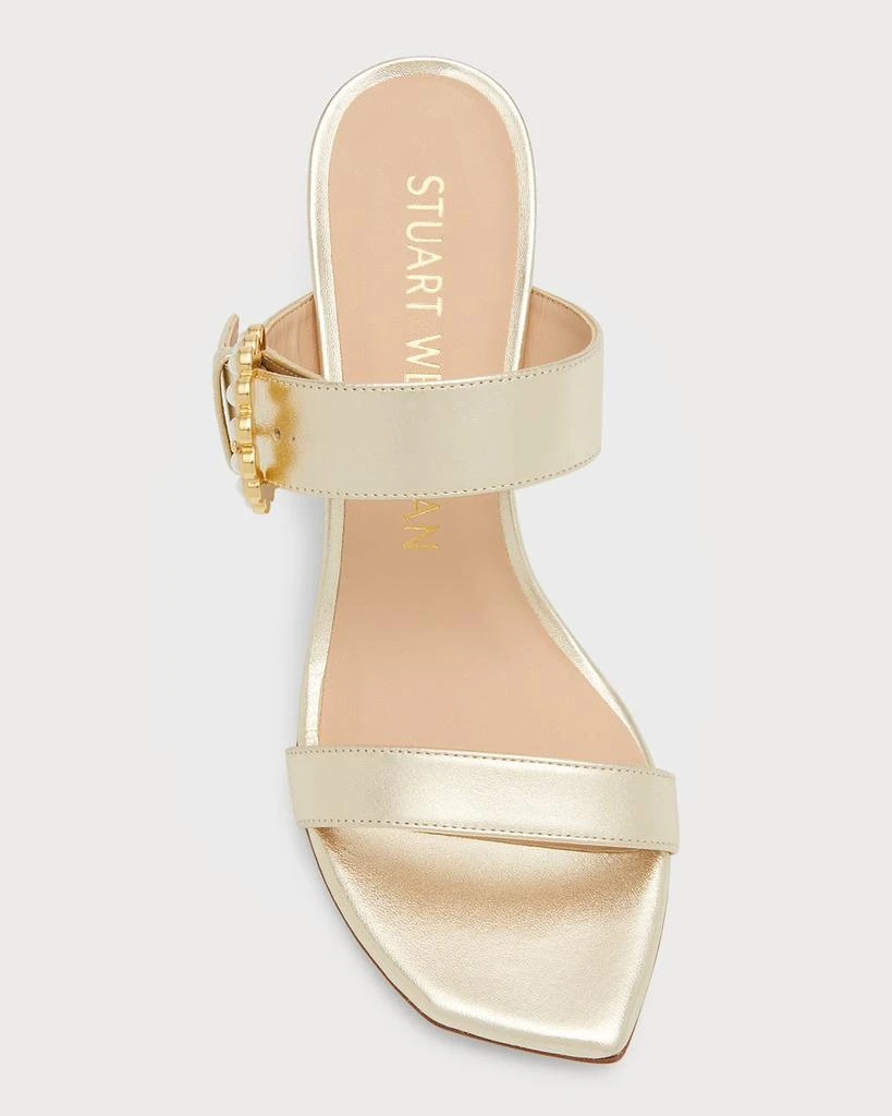 商品Stuart Weitzman|Piper Pearly-Buckle Slide Sandals,价格¥1716,第5张图片详细描述