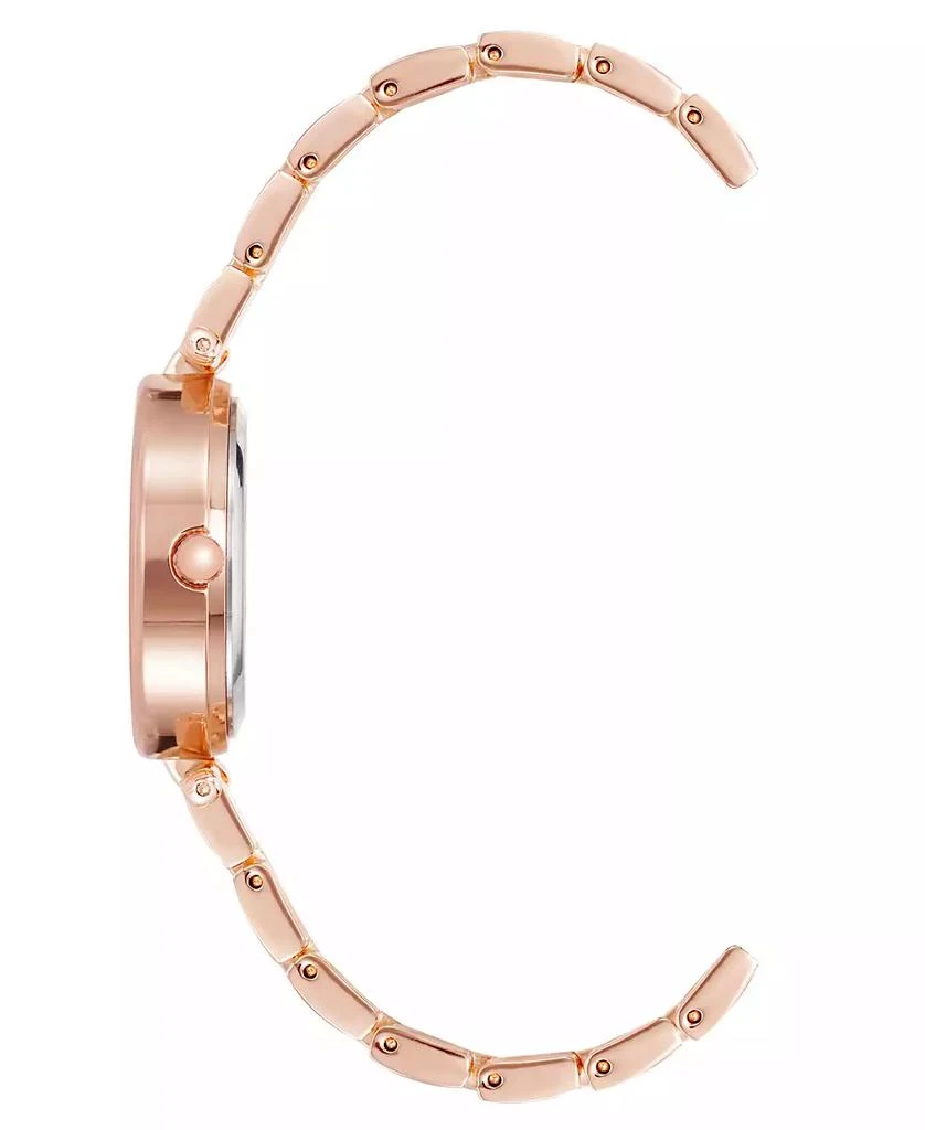 商品Anne Klein|Women's Rose Gold-Tone Alloy Bracelet with Burgundy Enamel and Crystal Accents Fashion Watch 34mm Set 4 Pieces,价格¥1326,第2张图片详细描述