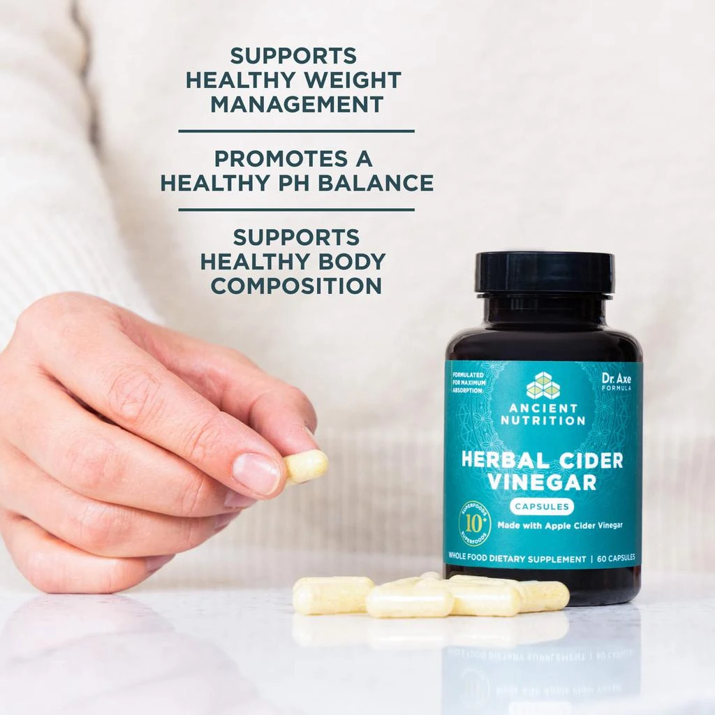 商品Ancient Nutrition|Herbal Apple Cider Vinegar TBN Fall ’23 Catalog | Capsules (60 Capsules),价格¥482,第5张图片详细描述