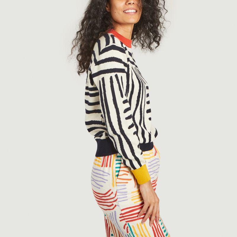 Jacquard Stripe Sweater Offwhite Bobo Choses商品第2张图片规格展示
