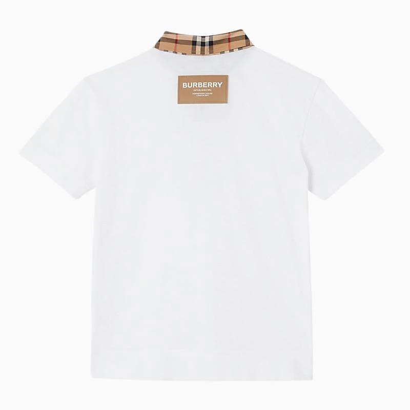 商品Burberry|White/beige cotton polo shirt,价格¥1726,第2张图片详细描述