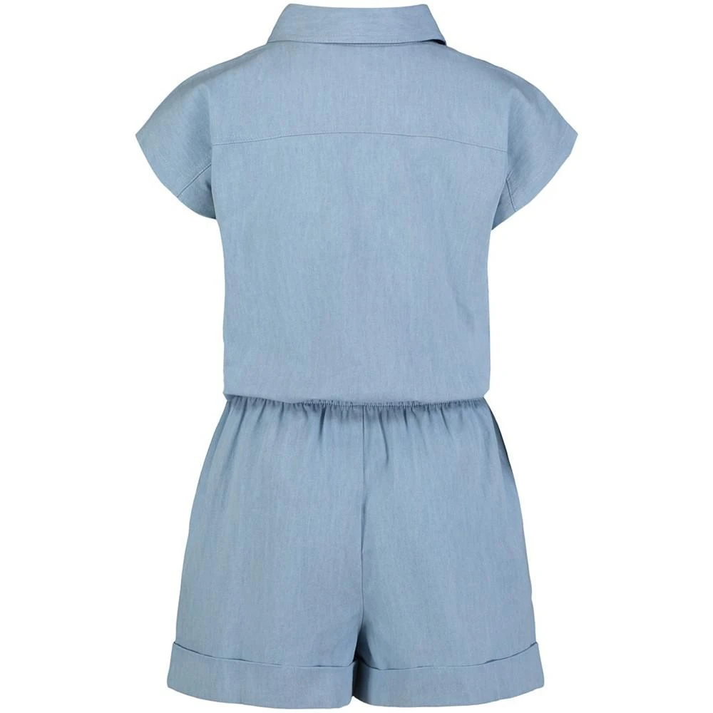 商品Calvin Klein|Big Girls Light Weight Short Sleeve Denim Romper,价格¥150,第2张图片详细描述