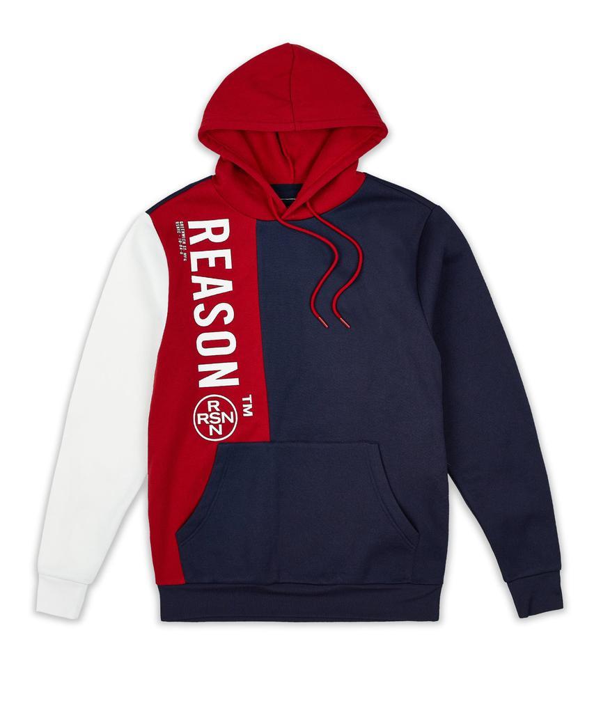 商品Reason Clothing|Lester Navy And Red Pouch Pocket Hoodie,价格¥111,第4张图片详细描述