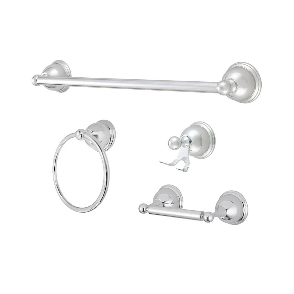 商品Kingston Brass|Restoration 4-Pc. Bathroom Accessory Set in Polished Chrome,价格¥1440,第1张图片