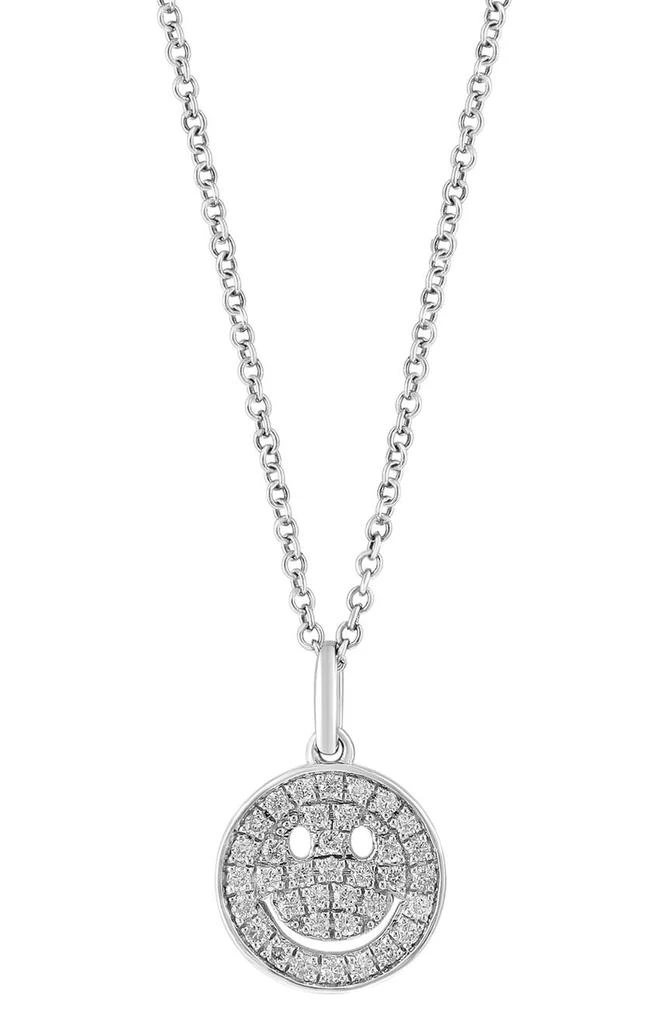 商品Effy|Sterling Silver Pavé Diamond Smiley Face Pendant Necklace - 0.21ct.,价格¥2023,第1张图片