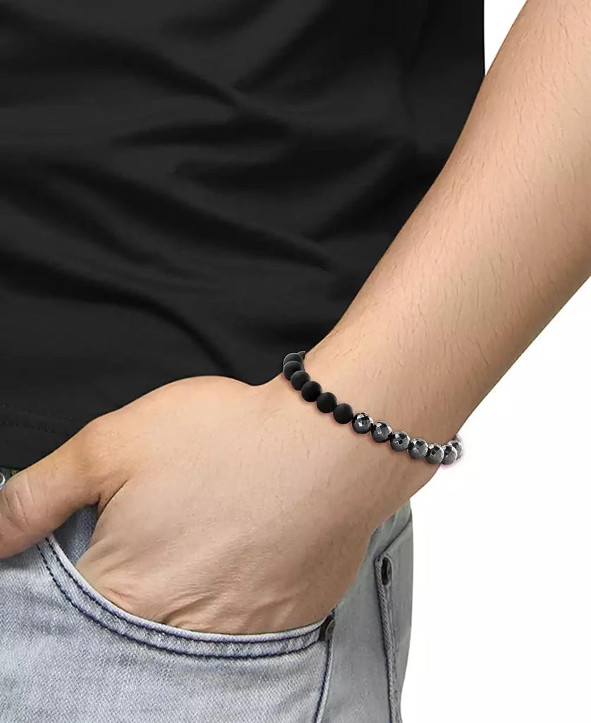 商品Effy|EFFY® Men's Onyx & Hematite Beaded Black Cord Bolo Bracelet,价格¥402,第2张图片详细描述