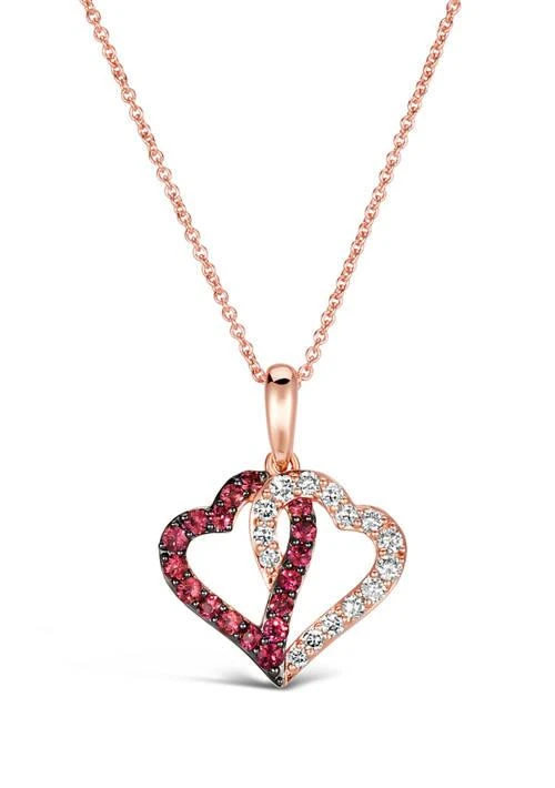 商品Le Vian|Vian 1 3 Ct. T.w. Passion Ruby 1 4 Ct. T.w. Nude Diamonds Pendant Necklace In 14K Strawberry Gold,价格¥17986,第1张图片