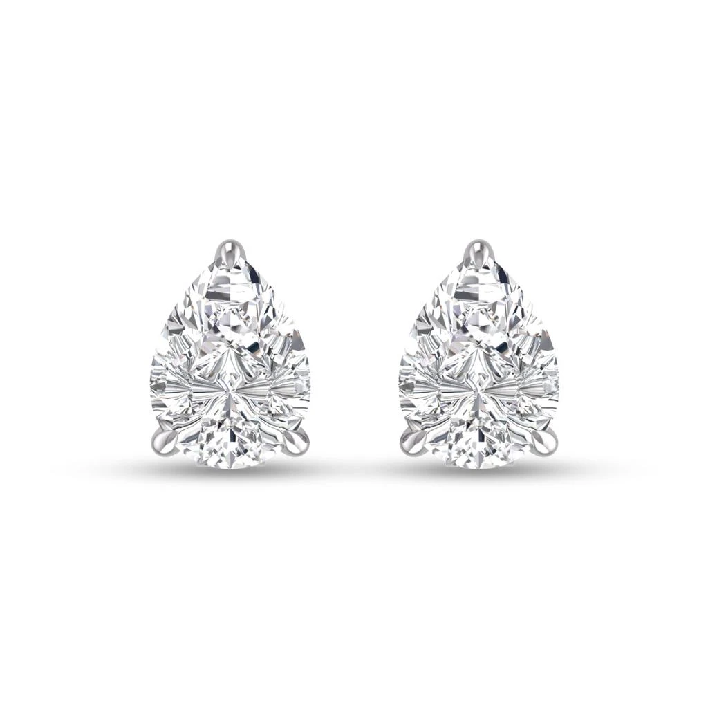 商品SSELECTS|Lab Grown 1/2 Carat Pear Shaped Solitaire Diamond Earrings In 14k White Gold,价格¥5497,第1张图片