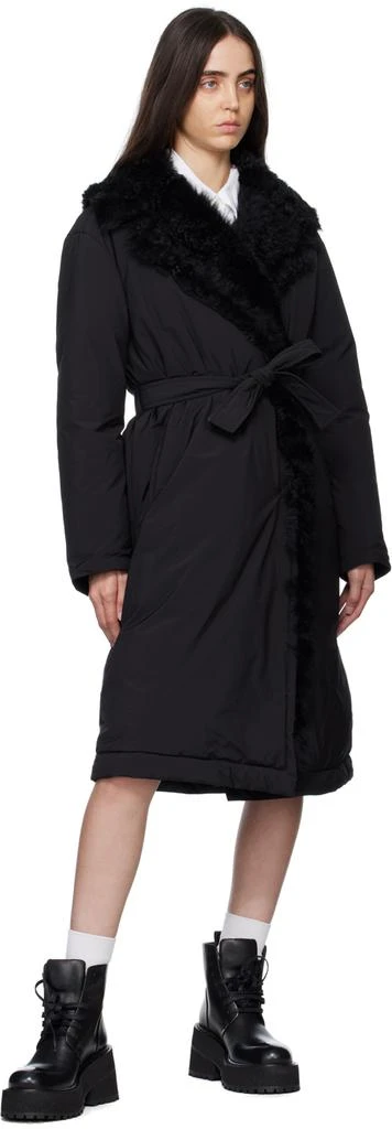 商品Yves Salomon|SSENSE Exclusive Black Long Down Jacket,价格¥4982,第4张图片详细描述