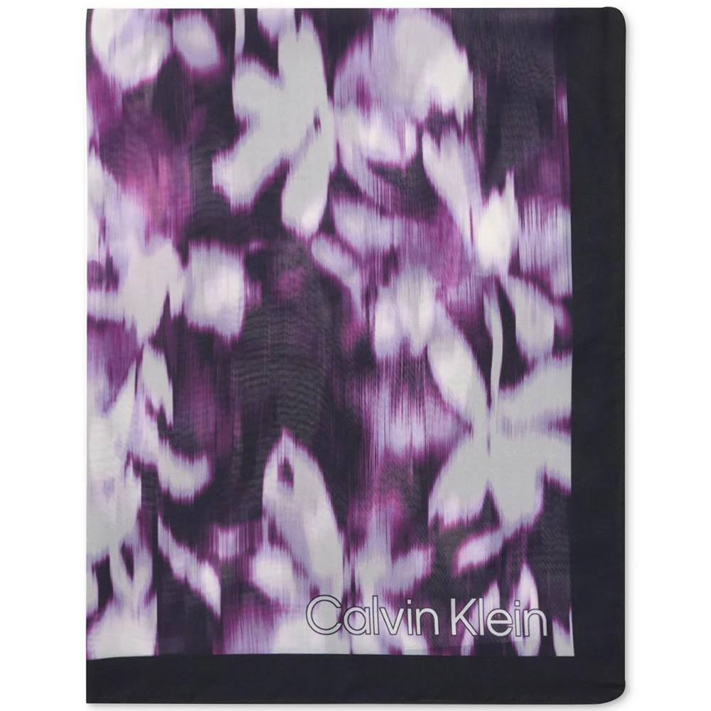 商品Calvin Klein|Women's Blurred Floral Chiffon Wrap,价格¥177,第2张图片详细描述