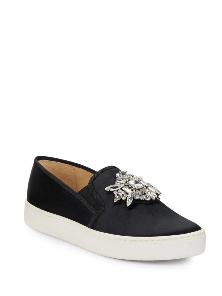 商品Badgley Mischka|Barre Embellished Slip-On Sneakers,价格¥552,第1张图片
