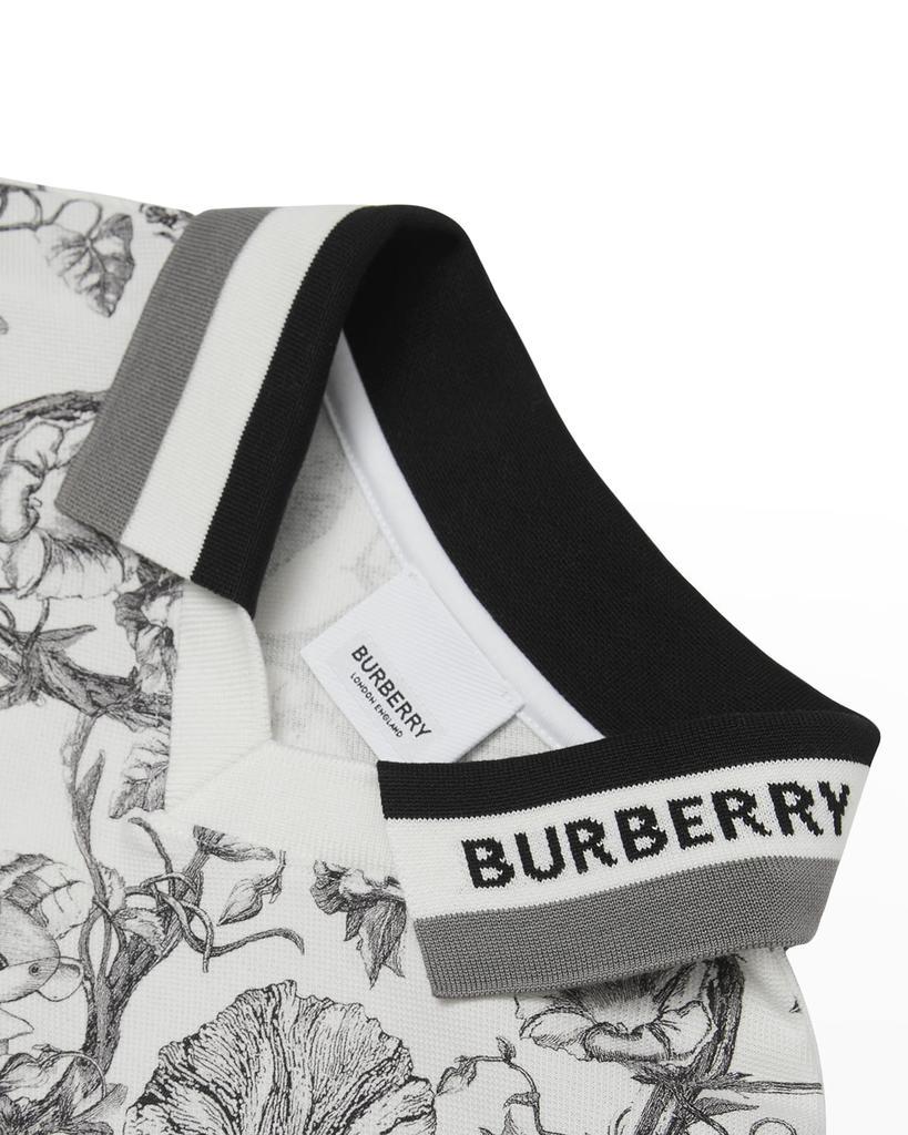商品Burberry|Boy's Etched Bear & Floral Logo Polo Shirt, Size 3-14,价格¥1045,第4张图片详细描述