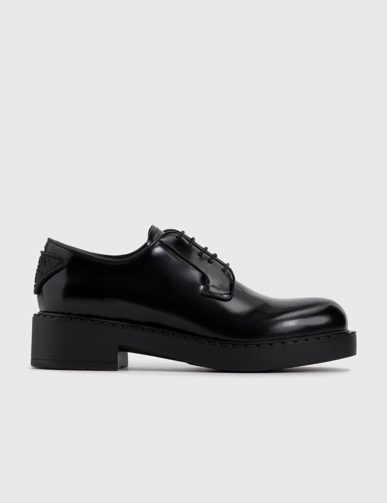 商品Prada|Brushed-Leather Derby Shoes,价格¥7125,第1张图片