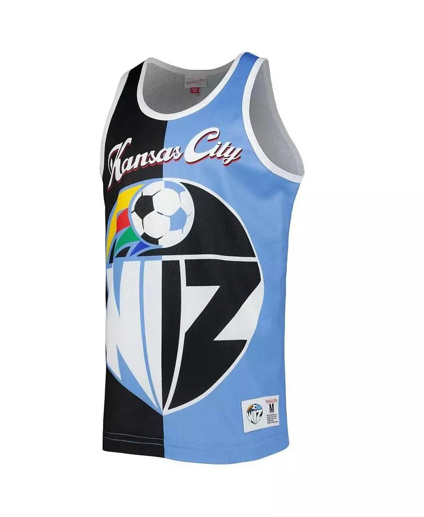 商品Mitchell & Ness|Men's Black/Sky Blue Sporting Kansas City Sublimated Split Logo Tank Top,价格¥629,第2张图片详细描述