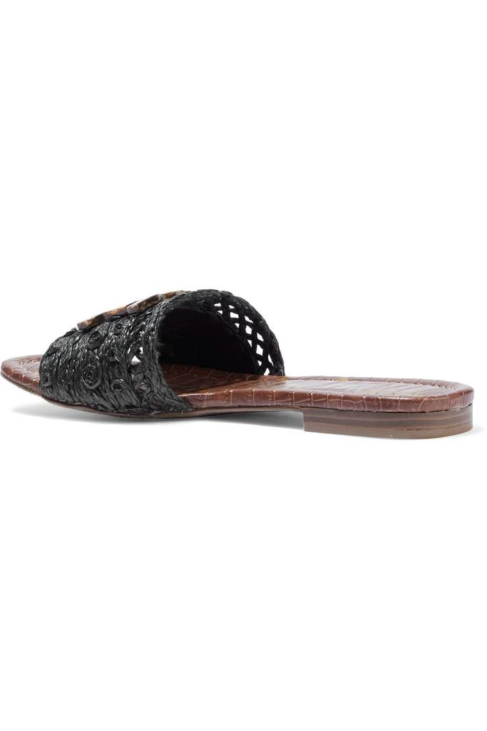 商品Sam Edelman|Embellished faux raffia slides,价格¥187,第3张图片详细描述