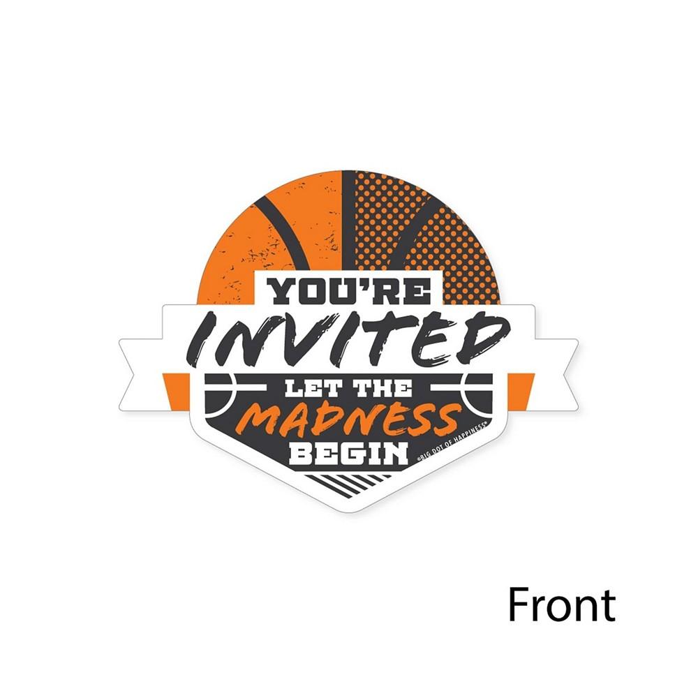 Basketball - Let the Madness Begin - Shaped Fill-In Invites - College Basketball Party Invite Cards with Envelopes - Set of 12商品第2张图片规格展示