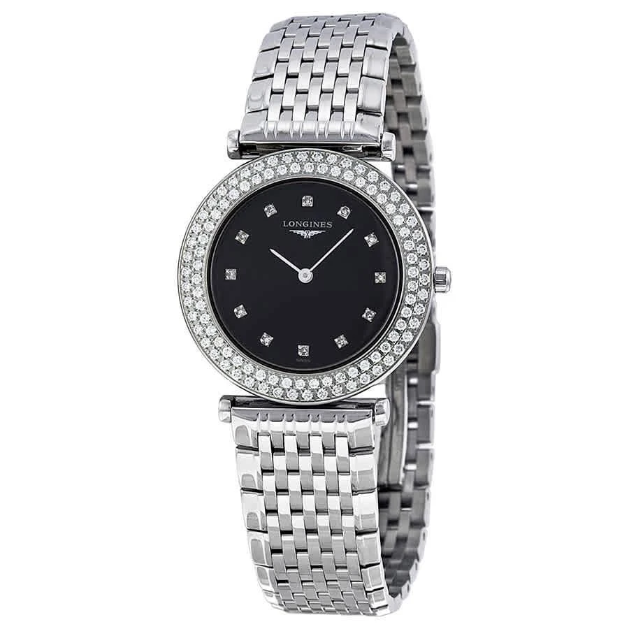 商品Longines|La Grande Classique Black Dial Stainless Steel Ladies Watch L43080576,价格¥19715,第1张图片