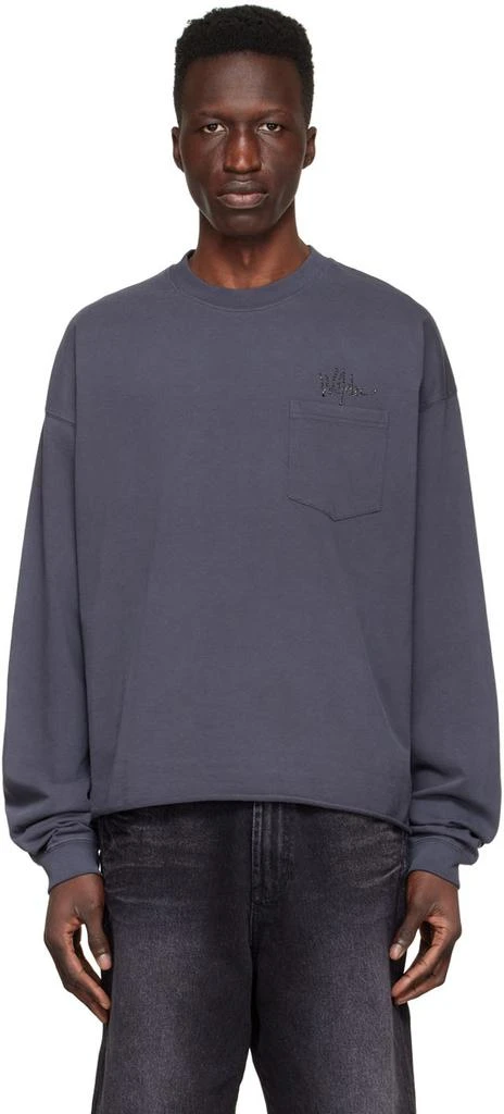 商品We11done|Gray Cotton Long Sleeve T-Shirt,价格¥642,第1张图片