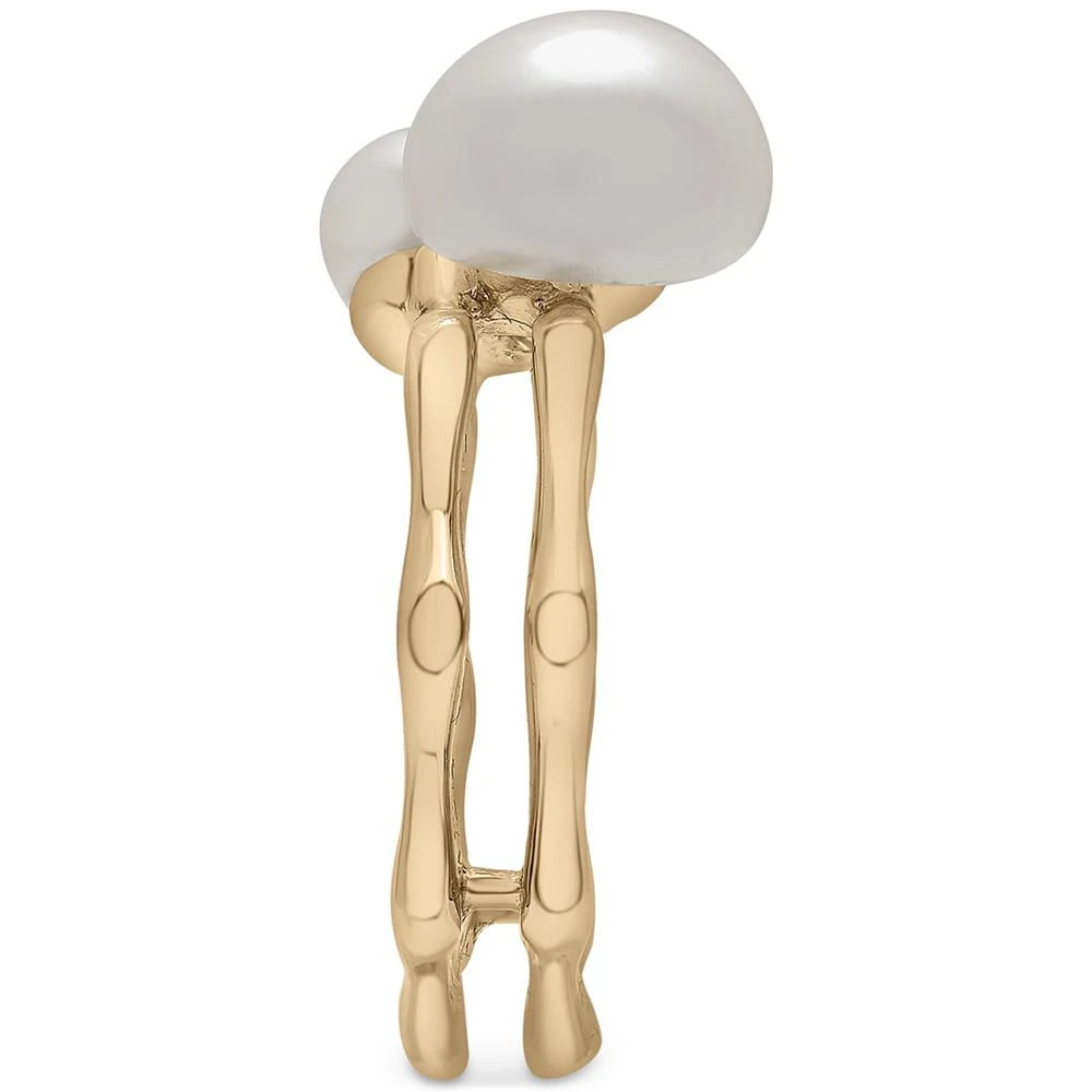 商品Macy's|Cultured Freshwater Pearl (7 & 10mm) Double Row Statement Ring in 14k Gold-Plated Sterling Silver,价格¥1489,第4张图片详细描述