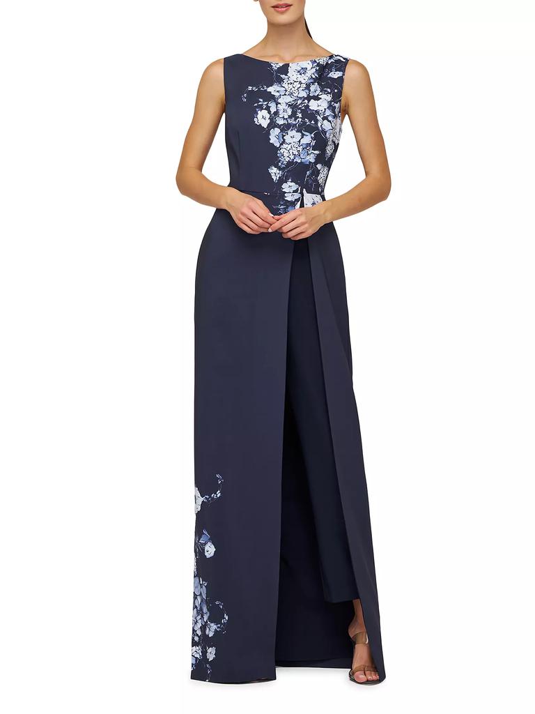 カーペンター 歌姫70-190 carpenter Kay Unger Esti Floral Stretch-Crêpe Walk-Thru Jumpsuit