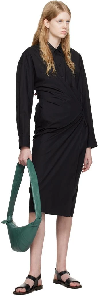 商品Lemaire|Black Straight Collar Twisted Midi Dress,价格¥2044,第4张图片详细描述