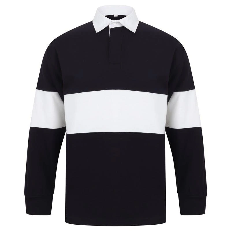 商品Front Row|Front Row Adults Unisex Panelled Tag Free Rugby Shirt (Navy/White),价格¥193,第1张图片