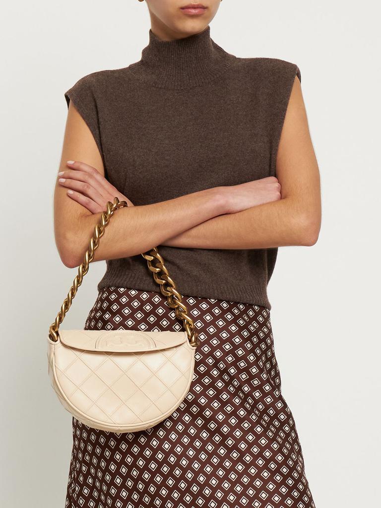 商品Tory Burch|Mini Fleming Soft Crescent Leather Bag,价格¥3568,第4张图片详细描述