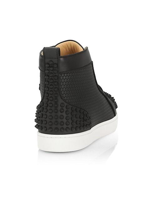 Lou Spikes 2 Woven Leather High-Top Sneakers商品第3张图片规格展示