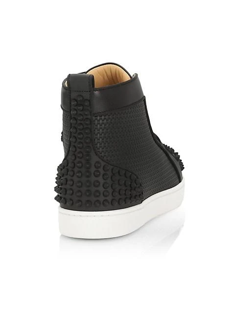 商品Christian Louboutin|Lou Spikes 2 Woven Leather High-Top Sneakers,价格¥8944,第3张图片详细描述