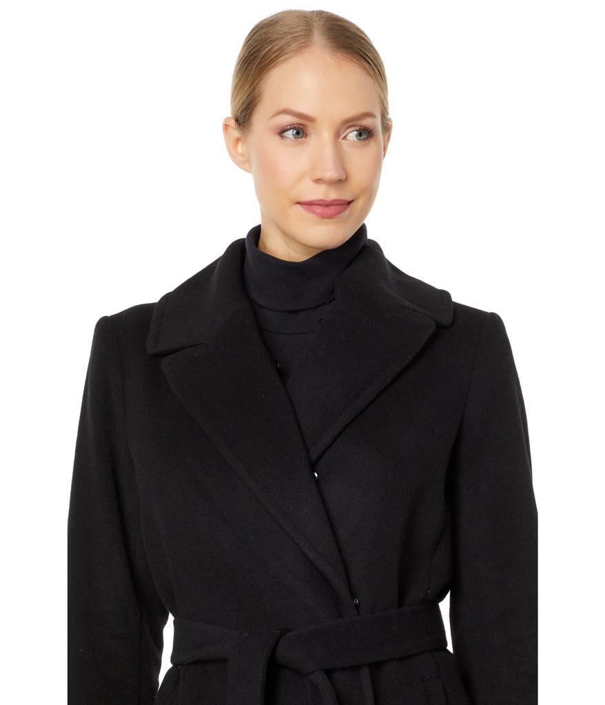 Single Breasted Belted Coat with Faux Fur商品第3张图片规格展示